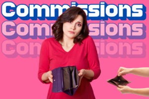A women showing empty wallet
