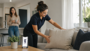 A Women doing home cleaning services