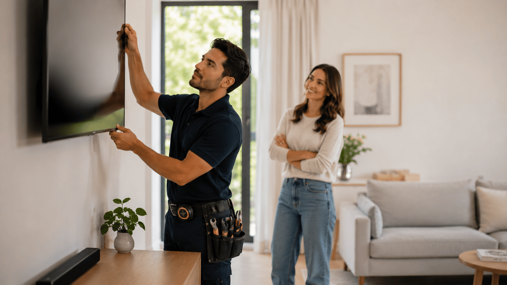 Handyman servcies TV installation.